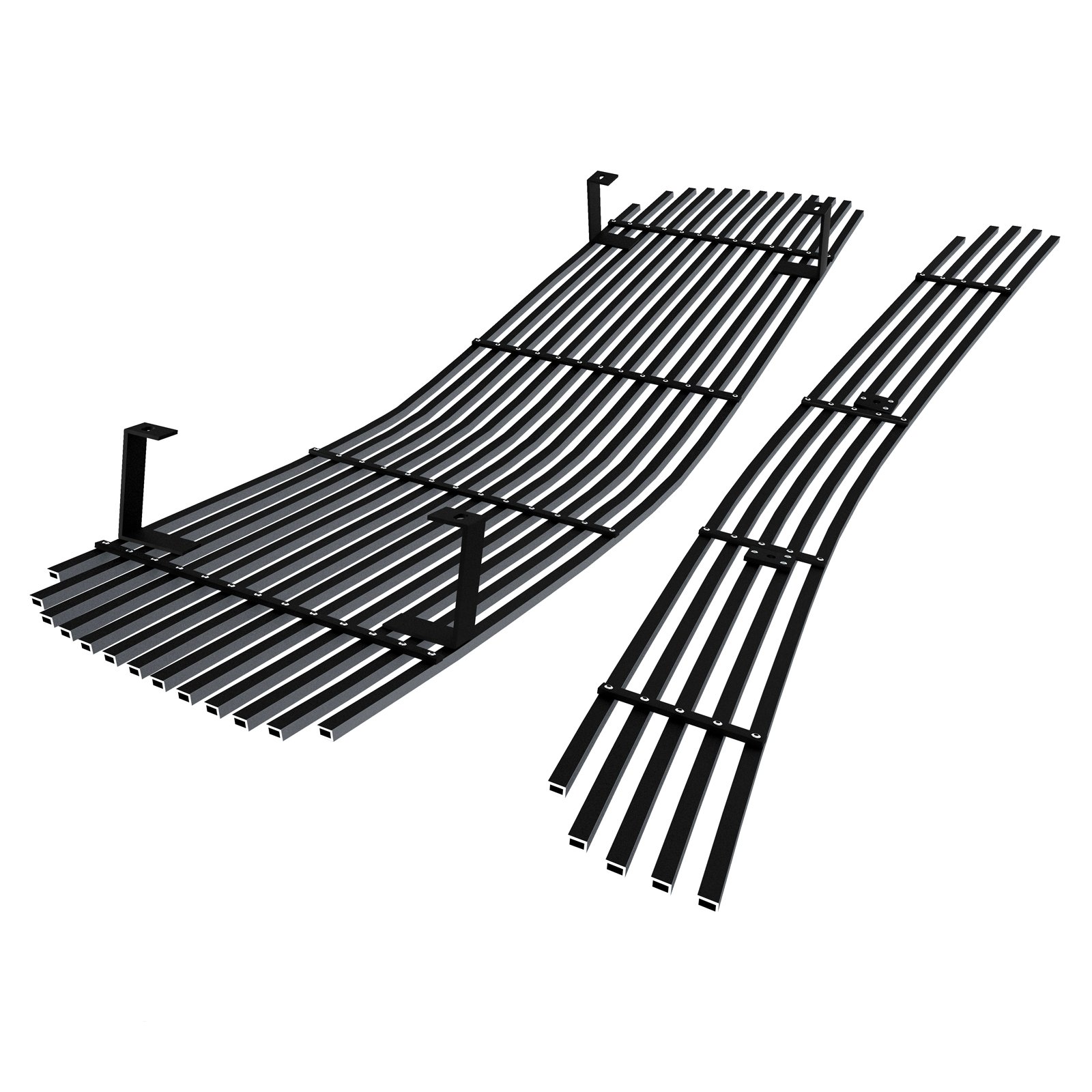 Fits 2005-2010 Dodge Charger Not For SRT8 Main Upper + Lower Bumper Black Stainless Steel Billet Grille - Image 2