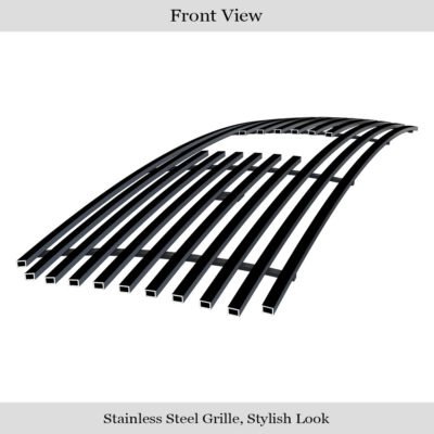 Fits 2006-2008 Honda Pilot With Logo Show Main Upper Black Stainless Steel Billet Grille