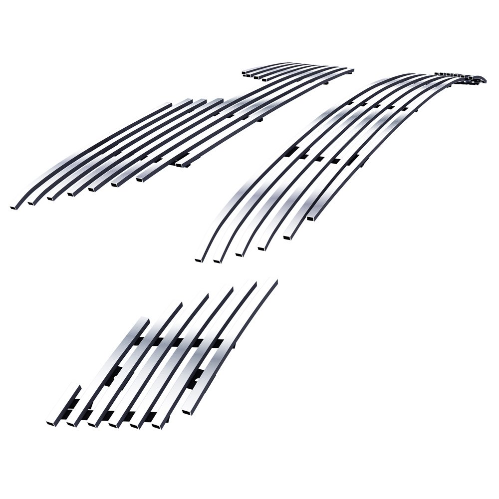 Fits 2009-2010 Toyota Corolla Main Upper + Lower Bumper Stainless Steel Billet Grille