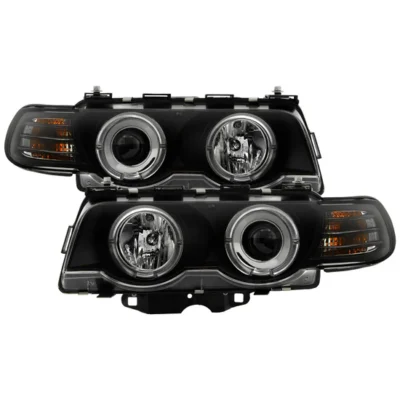 Fits ( Spyder Signature ) BMW E38 7-Series 99-01 Projector Headlights 1PC - Xenon/HID Model Only ( Not Compatible With Halogen Model ) - LED Halo - Black - High H1 - Low D2S (Not Included)