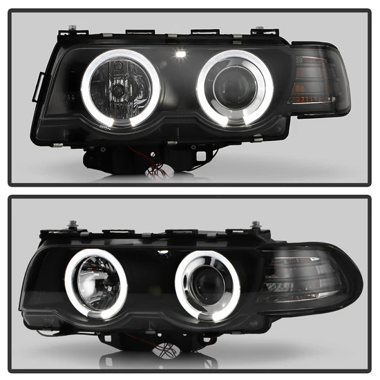 Fits ( Spyder Signature ) BMW E38 7-Series 99-01 Projector Headlights 1PC - Xenon/HID Model Only ( Not Compatible With Halogen Model ) - LED Halo - Black - High H1 - Low D2S (Not Included) - Image 3