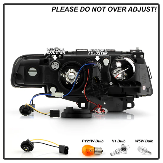 Fits ( Spyder Signature ) BMW E38 7-Series 99-01 Projector Headlights 1PC - Xenon/HID Model Only ( Not Compatible With Halogen Model ) - LED Halo - Black - High H1 - Low D2S (Not Included) - Image 6