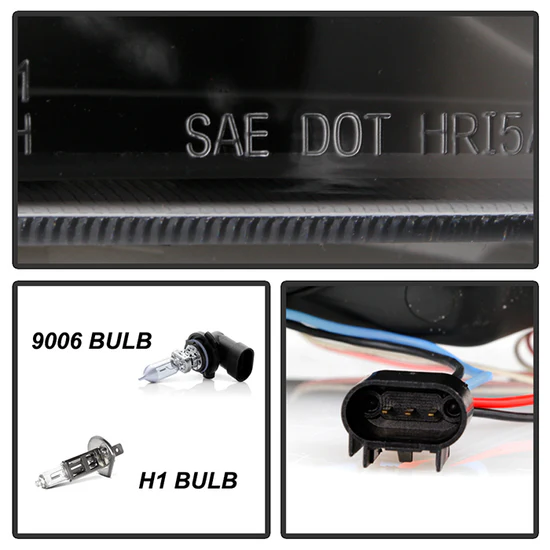 Fits ( Spyder Signature ) Ford F150 04-08 Projector Headlights - Version 2 - CCFL Halo - LED ( Replaceable LEDs ) - Black - High H1 (Included) - Low 9006 (Included) - Image 5