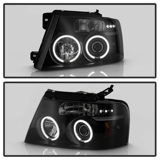 Fits ( Spyder Signature ) Ford F150 04-08 Projector Headlights - Version 2 - CCFL Halo - LED ( Replaceable LEDs ) - Black Smoke - High H1 (Included) - Low 9006 (Included) - Image 11