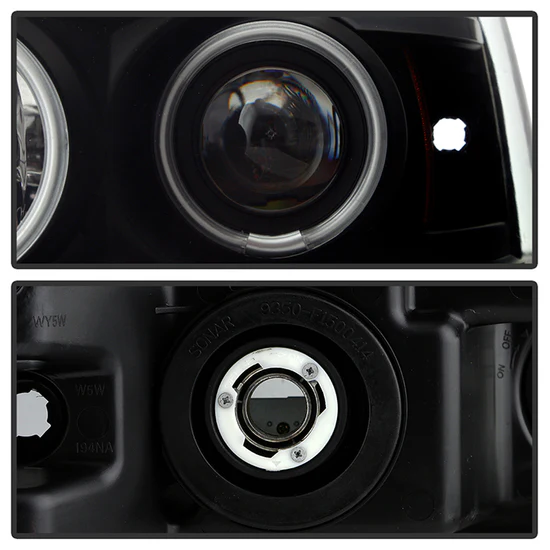 Fits ( Spyder Signature ) Ford F150 04-08 Projector Headlights - Version 2 - CCFL Halo - LED ( Replaceable LEDs ) - Black Smoke - High H1 (Included) - Low 9006 (Included) - Image 8