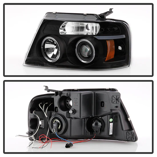 Fits ( Spyder Signature ) Ford F150 04-08 Projector Headlights - Version 2 - LED Halo - LED ( Replaceable LEDs ) - Black - High H1 (Included) - Low 9006 (Included) - Image 9
