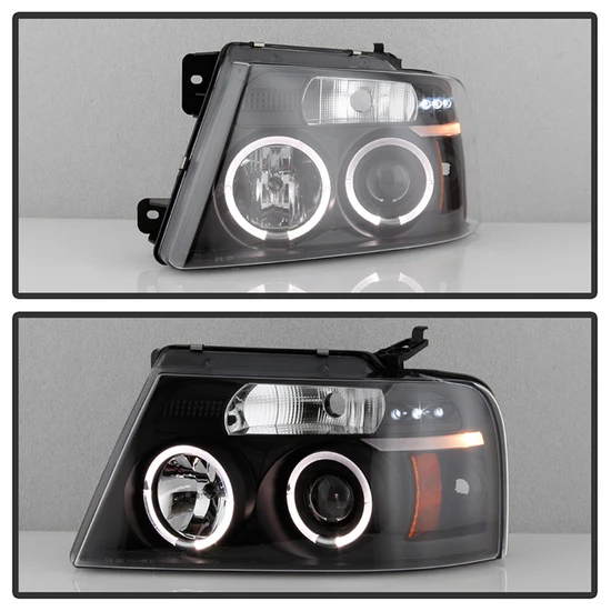 Fits ( Spyder Signature ) Ford F150 04-08 Projector Headlights - Version 2 - LED Halo - LED ( Replaceable LEDs ) - Black - High H1 (Included) - Low 9006 (Included) - Image 4