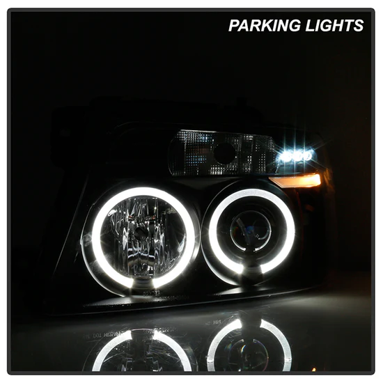 Fits ( Spyder Signature ) Ford F150 04-08 Projector Headlights - Version 2 - LED Halo - LED ( Replaceable LEDs ) - Black Smoke - High H1 - Low 9006 - Image 10