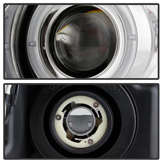 Fits ( Spyder Signature ) Ford F150 04-08 Projector Headlights - Version 2 - LED Halo - LED ( Replaceable LEDs ) - Chrome - High H1 (Included) - Low 9006 (Included) - Image 8