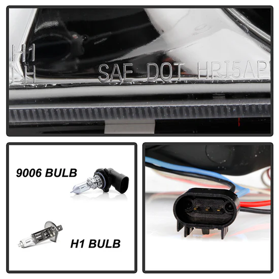 Fits ( Spyder Signature ) Ford F150 04-08 Projector Headlights - Version 2 - LED Halo - LED ( Replaceable LEDs ) - Chrome - High H1 (Included) - Low 9006 (Included) - Image 5