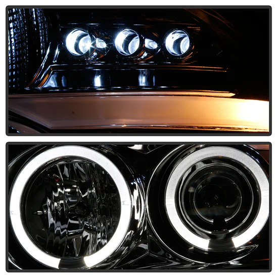 Fits ( Spyder Signature ) Ford F150 04-08 Projector Headlights - Version 2 - LED Halo - LED ( Replaceable LEDs ) - Chrome - High H1 (Included) - Low 9006 (Included) - Image 2