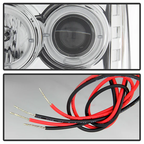 Fits ( Spyder Signature ) Ford F150 09-14 Projector Headlights - Halogen Model Only ( Not Compatible With Xenon/HID Model ) - LED Halo - LED ( Replaceable LEDs ) - Chrome - High H1 (Included) - Low H1 (Included) - Image 8