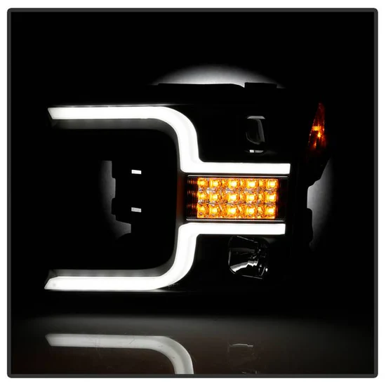 Fits ( Spyder Signature ) Ford F150 18-19 (Halogen Model Only Do Not Fit Factory Xenon Model) Projector Headlights - LED Sequential Turn Signal - Low Beam-H7(Included) ; High Beam-H1(Included) ; Signal-LED - Black - Image 9