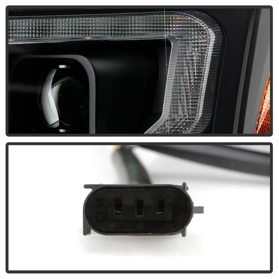 Fits ( Spyder Apex ) Ford F150 2018-2020 Factory Halogen Model Only ( Not Compatible With Factory LED Model ) High-Power LED Module Equipped Headlights - Sequential LED Switchback Turn Signal Lights - LED Crystal Light Bar Parking Lights - Black - Image 10