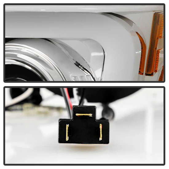 Fits ( Spyder Signature ) Toyota Tundra 2014-2017 / 2018 Tundra ( will only fit SR and SR5 Model ) Projector Headlights - Light Bar DRL - Chrome - Image 8