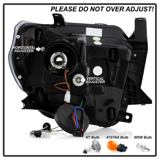 Fits ( Spyder Signature ) Toyota Tundra 2014-2017 / 2018 Tundra ( will only fit SR and SR5 Model ) Projector Headlights - Light Bar DRL - Chrome - Image 5