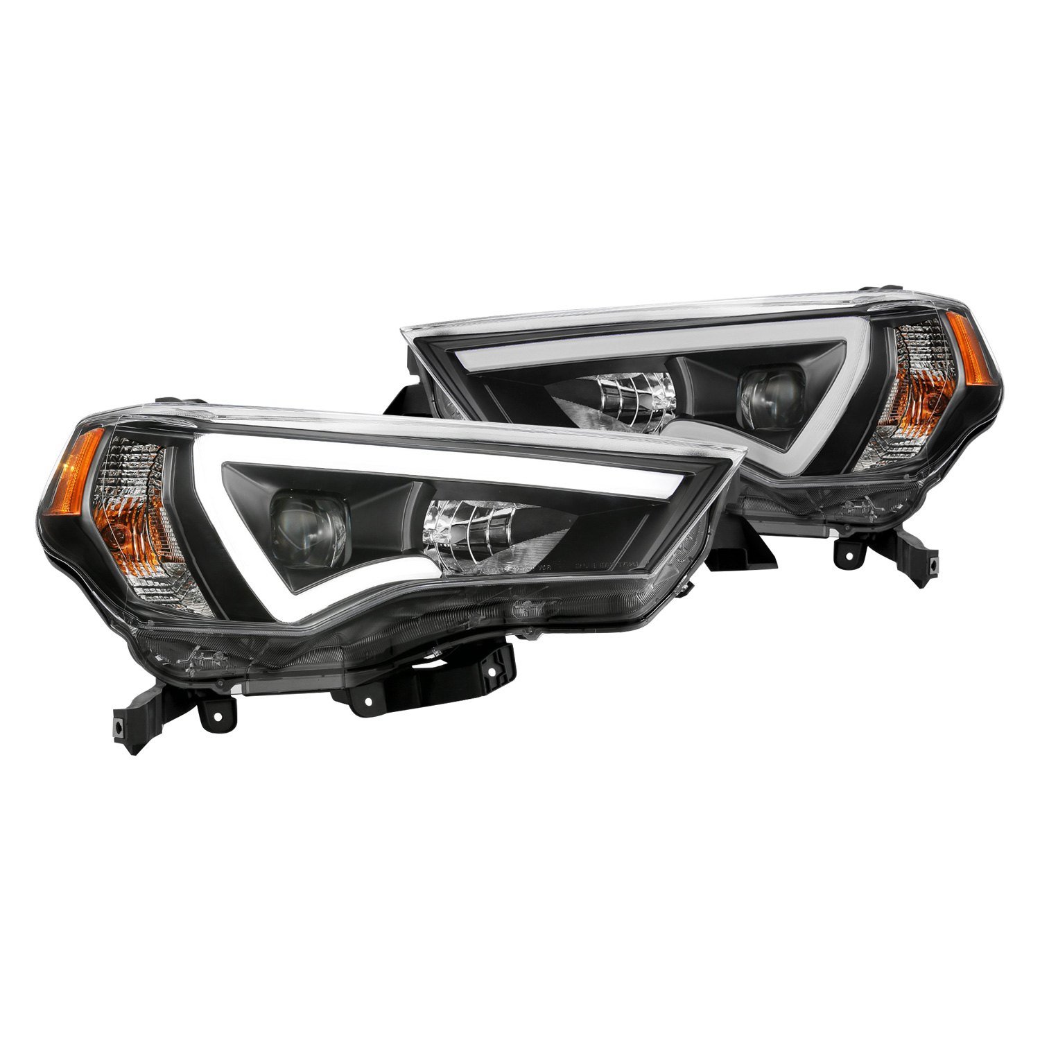 Fits 2014-2023 Toyota 4Runner Black LED DRL Bar Projector Headlights