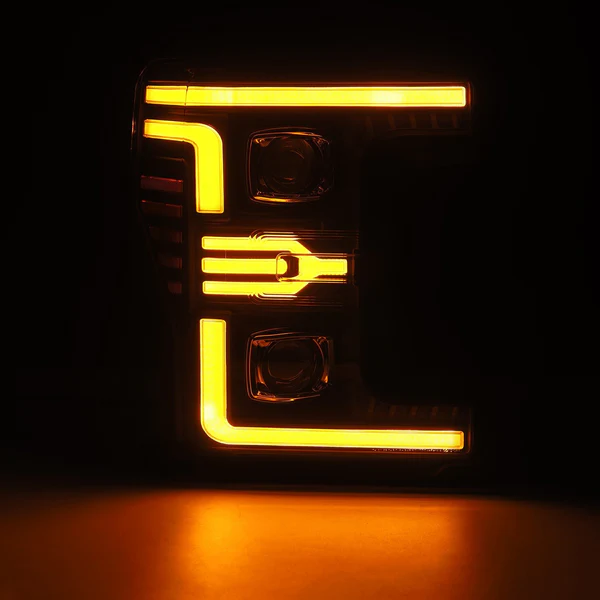 Fits 17-19 Ford Super Duty MKII LUXX-Series LED Projector Headlights Black - Image 3