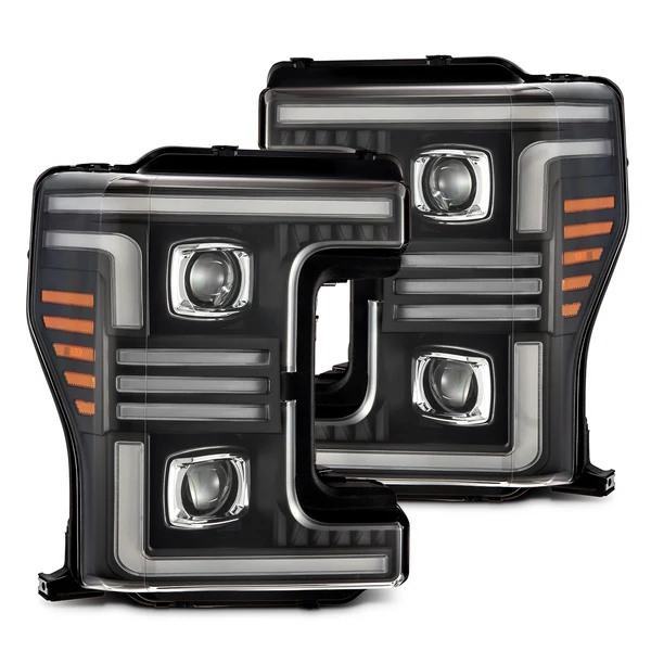 Fits 17-19 Ford Super Duty MKII PRO-Series Halogen Projector Headlights Black