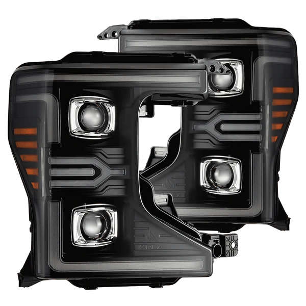 Fits 20-22 Ford Super Duty LUXX-Series LED Projector Headlights Black