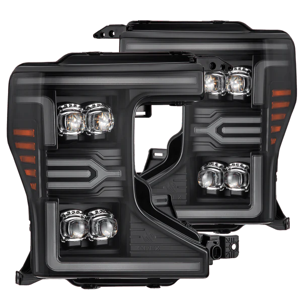 Fits 20-22 Ford Super Duty NOVA-Series LED Projector Headlights Black