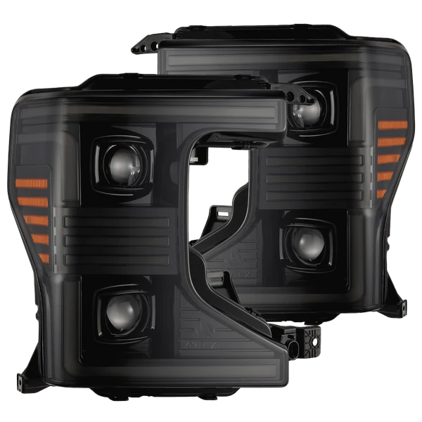 Fits 20-22 Ford Super Duty PRO-Series Halogen Projector Headlights Alpha-Black