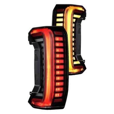 Fits 2022-2025 Toyota Tundra Black/Smoke Sequential Fiber Optic LED Tail Lights