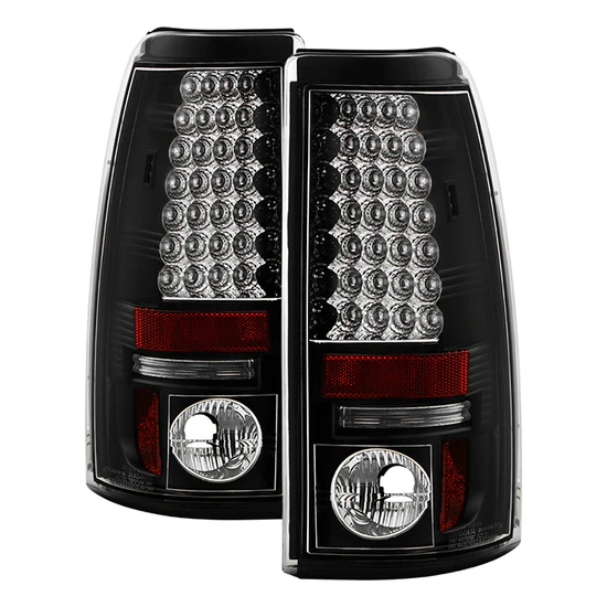 Fits Chevy Silverado 1500/2500 99-02 (Not Fit Stepside) / GMC Sierra 1500/2500/3500 99-06 and 2007 Sierra Classic LED Tail Lights - Black