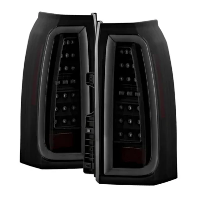 Fits ( Spyder Apex ) Chevy Tahoe / Suburban 2015-2020 Light Bar LED Tail Lights - Greeting Lights Animation - LED White Light Bar Parking Light - Black Smoke