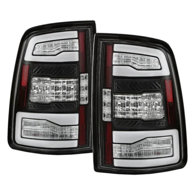 Fits (Spyder Apex) Dodge Ram 2500/3500 HD 2019 - 2024 Factory Incandescent Bulb Tail Lights Model Only (Not Compatible With Factory LED Model /1500 Model/BSM Model) LED Tail Light - Greeting Animation - Sequential Signal Lights - Black