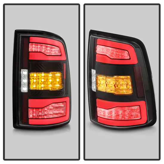 Fits (Spyder Apex) Dodge Ram 2500/3500 HD 2019 - 2024 Factory Incandescent Bulb Tail Lights Model Only (Not Compatible With Factory LED Model /1500 Model/BSM Model) LED Tail Light - Greeting Animation - Sequential Signal Lights - Black - Image 3