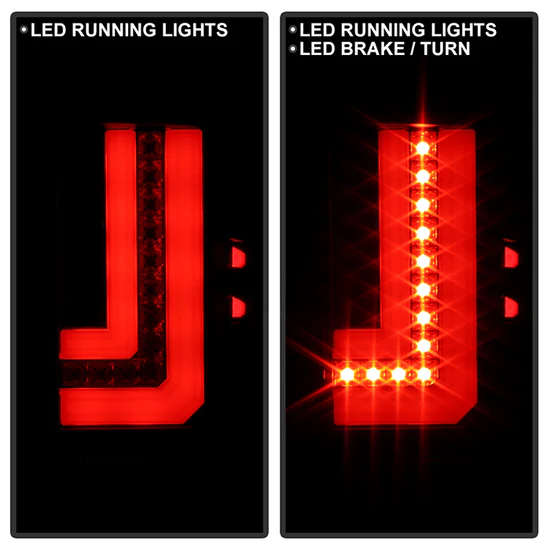 Fits ( Spyder ) GMC Sierra 1500 14-18 2500HD/3500HD 15-19 (Not compatible on 2016 models w/factory LED tail lights or 3500 HD Dually Models) LED Tail Lights - Black - Image 5