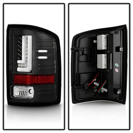Fits ( Spyder ) GMC Sierra 1500 14-18 2500HD/3500HD 15-19 (Not compatible on 2016 models w/factory LED tail lights or 3500 HD Dually Models) LED Tail Lights - Black - Image 4