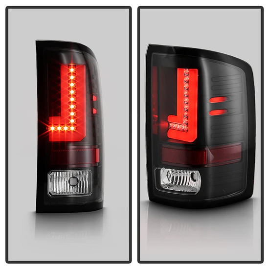Fits ( Spyder ) GMC Sierra 1500 14-18 2500HD/3500HD 15-19 (Not compatible on 2016 models w/factory LED tail lights or 3500 HD Dually Models) LED Tail Lights - Black - Image 2