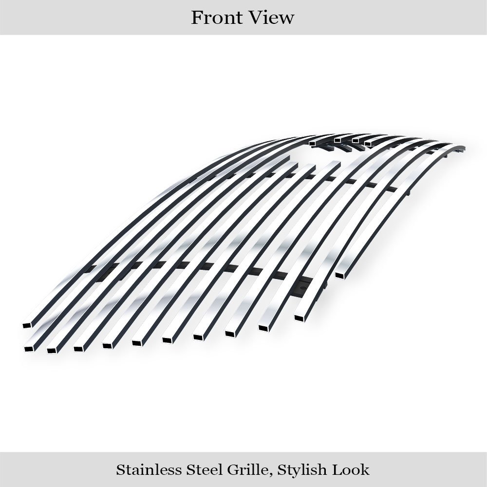 Fits 1999-2002 Ford Expedition With Logo Show Main Upper Stainless Steel Billet Grille