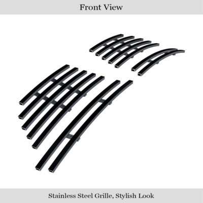 Fits 2013-2014 Ford Mustang GT Fog Light Cover Black Stainless Steel Billet Grille