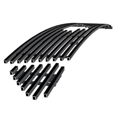 Fits 2015-2017 Ford Mustang GT V8 With Logo Show Main Upper Black Stainless Steel Billet Grille