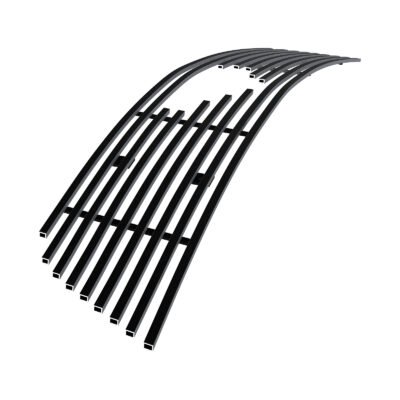Fits 2010-2012 Ford Mustang With Logo Show V6 Main Upper Black Stainless Steel Billet Grille