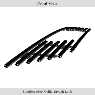 Fits 1999-2004 Ford Mustang V6 GT V8 With Logo Show Main Upper Black Stainless Steel Billet Grille