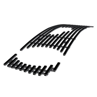 Fits 2005-2009 Ford Mustang GT V8 With Logo Show Main Upper Black Stainless Steel Billet Grille