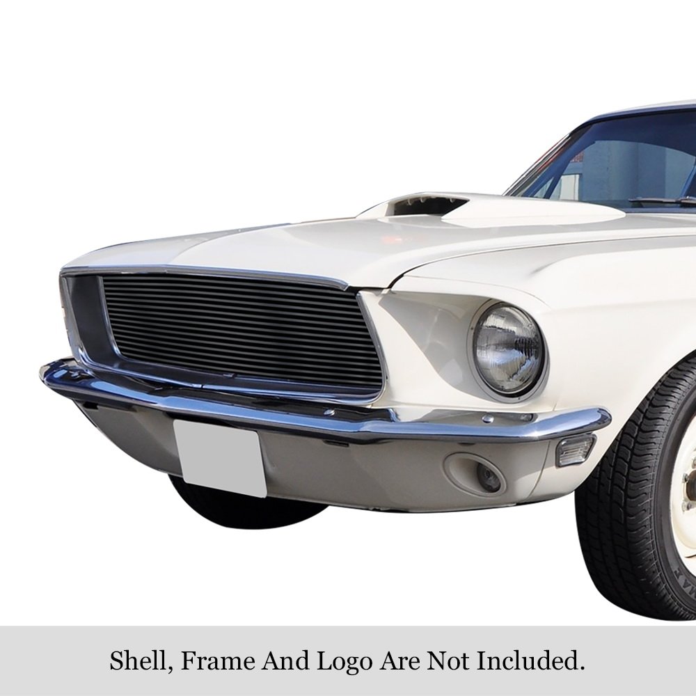 Fits 1967-1968 Ford Mustang Main Upper Black Stainless Steel Billet Grille - Image 2