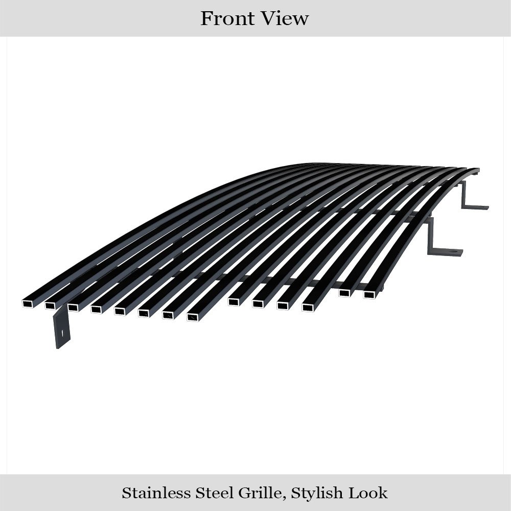 Fits 2001-2003 Ford Ranger Edge /2001-2003 Ford Ranger XLT 4WD Open Across The Top Main Upper Black Stainless Steel Billet Grille