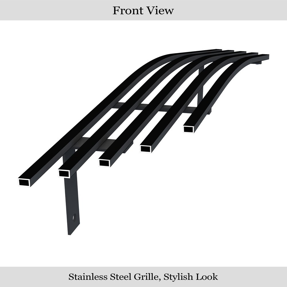 Fits 1994-1998 Ford Mustang Logo Area Trimmed Main Upper Black Stainless Steel Billet Grille