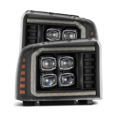 Fits 05-07 Ford Super Duty/Excursion NOVA-Series LED Projector Headlights Black