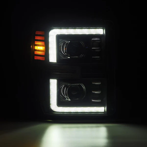 Fits 08-10 Ford Super Duty/Excursion LUXX-Series LED Projector Headlights Black - Image 4