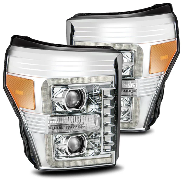 Fits 11-16 Ford Super Duty LUXX-Series LED Projector Headlights Chrome