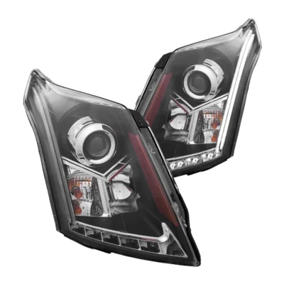 Fits CADILLAC SRX 10-16 PROJECTOR PLANK STYLE HEADLIGHTS BLACK