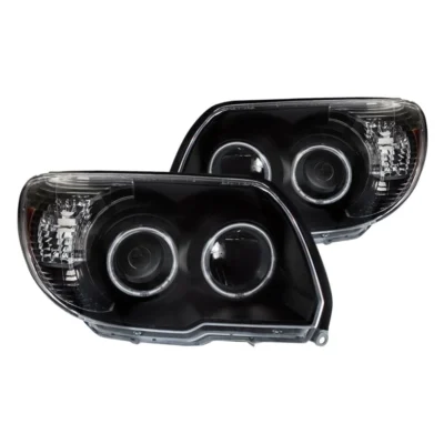 Fits TOYOTA 4RUNNER 06-09 PROJECTOR HEADLIGHTS BLACK W/ RX HALO (NO BULBS INCLUDED)