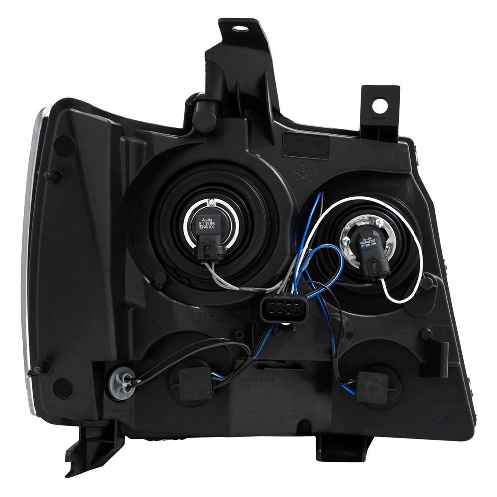 Fits CHEVY TAHOE/ SUBURBAN 07-14 / AVALANCHE 07-13 CRYSTAL HEADLIGHTS BLACK - Image 3