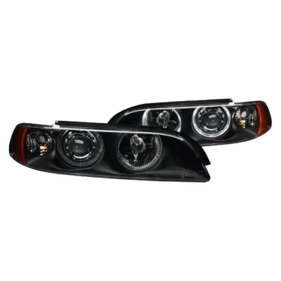 Fits BMW 5 SERIES E39 97-00 PROJECTOR HALO HEADLIGHTS BLACK